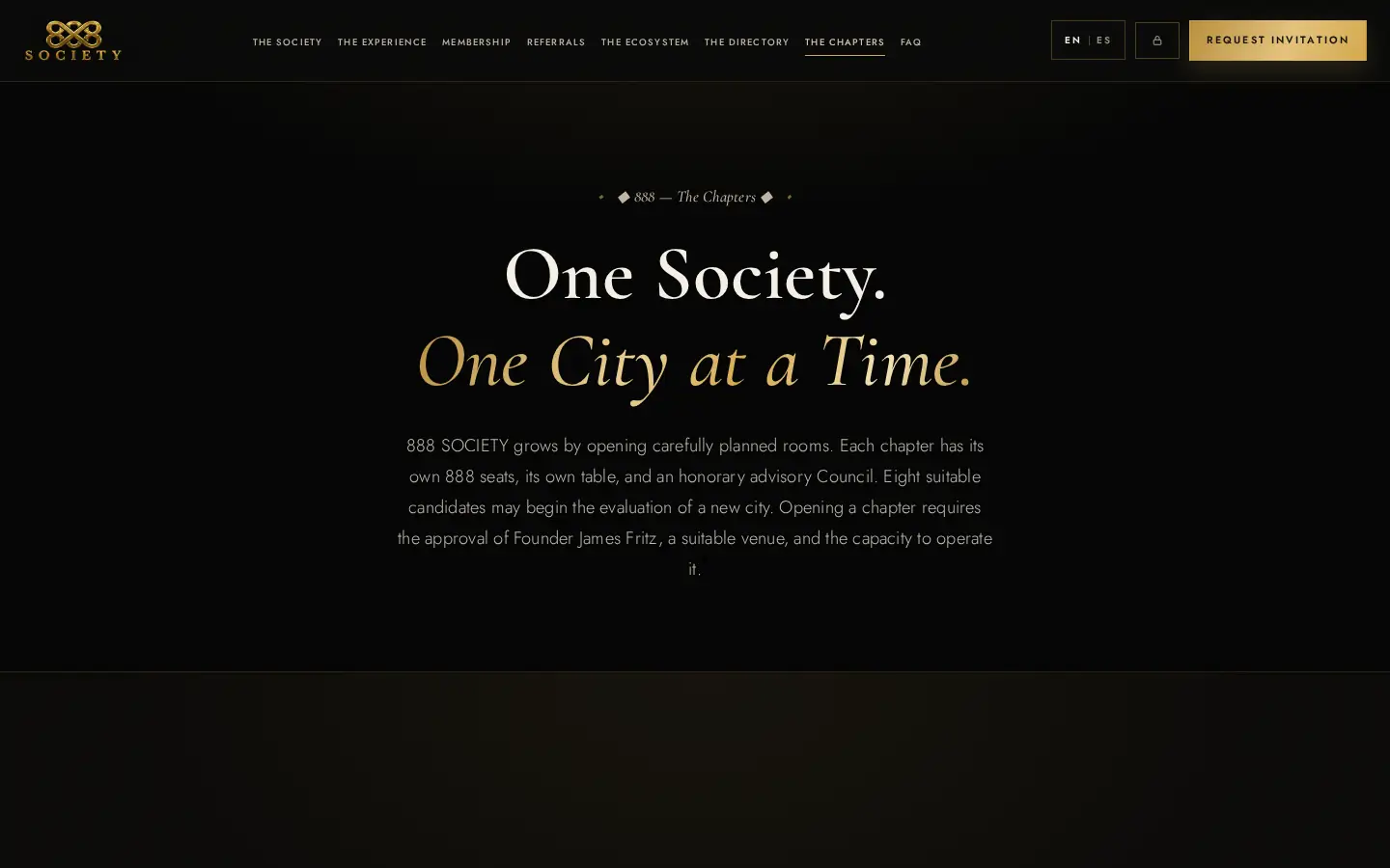 888 SOCIETY chapters section.